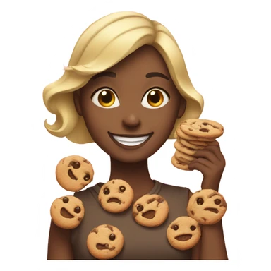 happy girls with cookies sticker