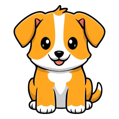 cute puppy, cartoon style sticker
