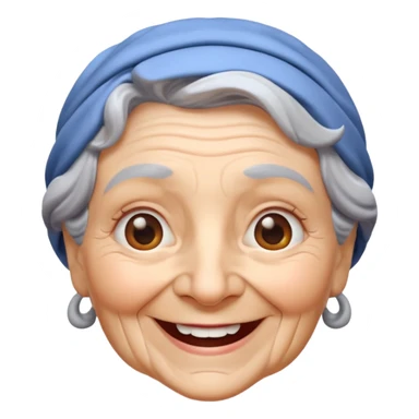 Happy Granny face 3d sticker