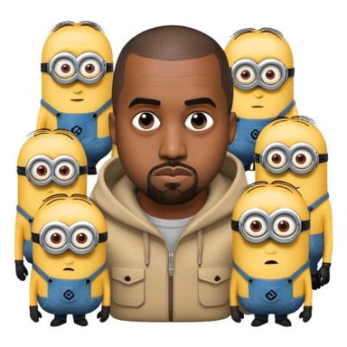 Kanye with minions  sticker