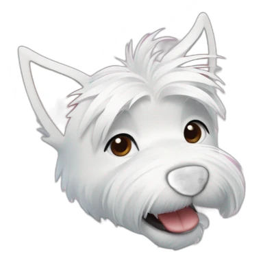 West Highland white terrier with Lilo & Stitch sticker