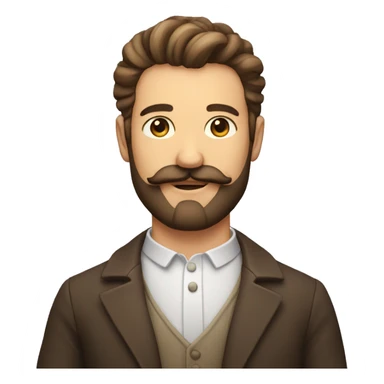 A handsome man with dense moustache and beard  sticker
