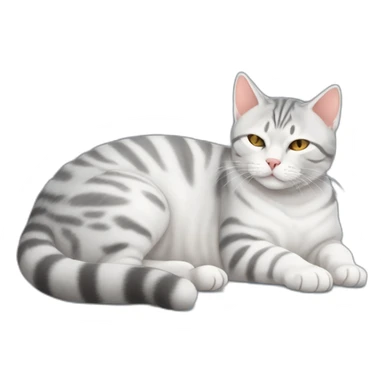 cat-American shorthair cathands-whole body-sleep sticker