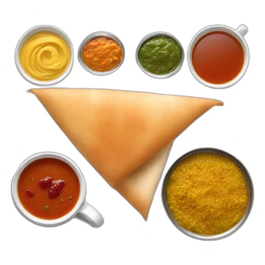 Dosa, chutney, sambar and tea sticker