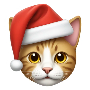 cat wearing a santa hat sticker