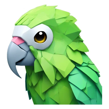 lowpoly cyborg parakeet sticker