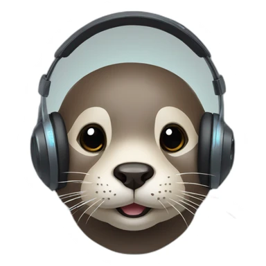 otter wearing gamer headset sticker