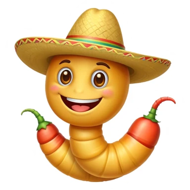 Worm wearing sombrero sticker