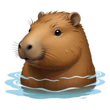 Capybara swimming sticker