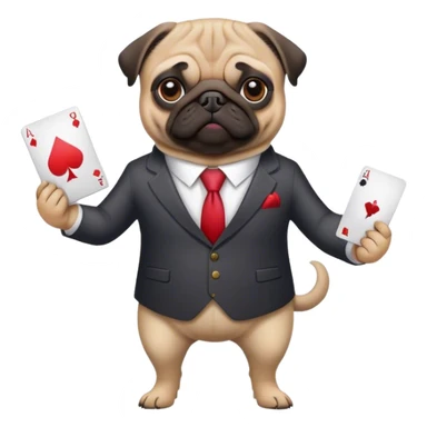 Gambling pug sticker
