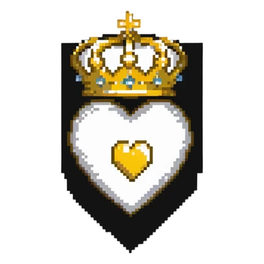 a normal white heart with a golden crown on top sticker