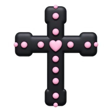 realistic 3d soft cute blackpink goth cross , no woman sticker