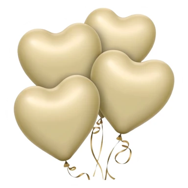 Balloons of pale beige and pale olive in the shape of hearts sticker
