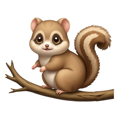 Fat and cute Japanese flying squirrel  sticker