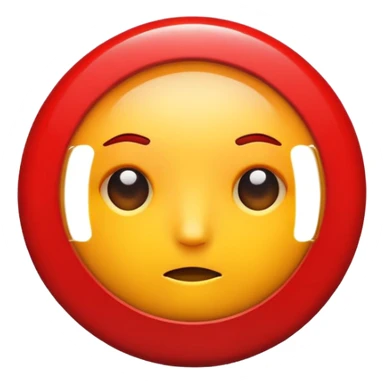 A solid red circle, bright and vivid, symbolizing focus, attention, or alertness sticker