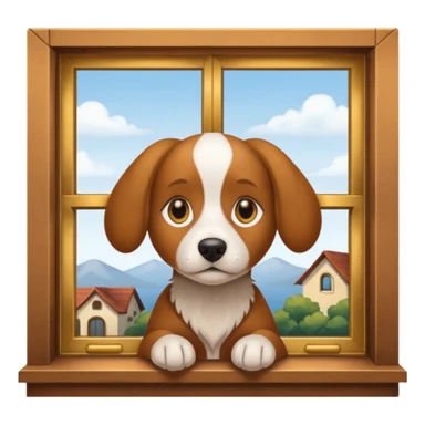 dog near window sticker