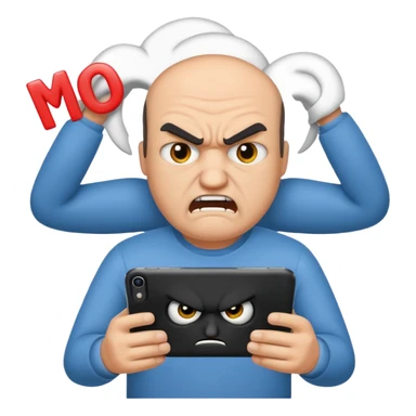 Big text "mopo" above and an angry man sticker