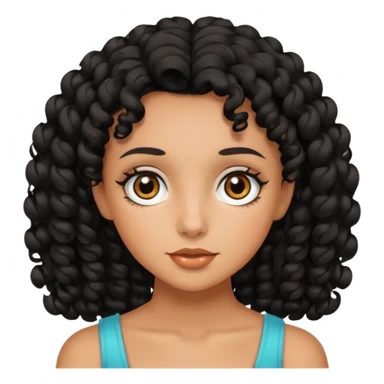 Tanned girl with black curls sticker