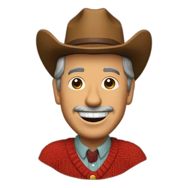 Fred rogers wearing a cowboy hat sticker