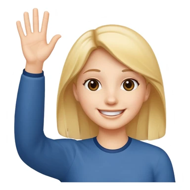 smiling face with one hand up, waving gesture sticker