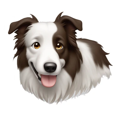 Bordercollie mit braunen und grauen stellen im weißen Gesicht. Spitze Ohren Ohren weis gesicht unterer Teil braun grau  sticker