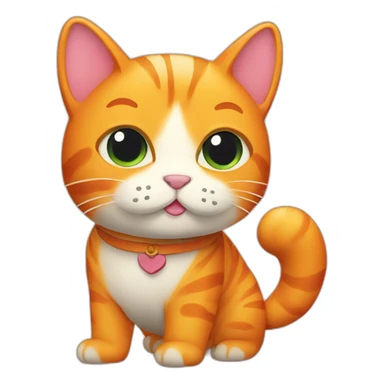 big serious orange cat kawaii style full body sticker