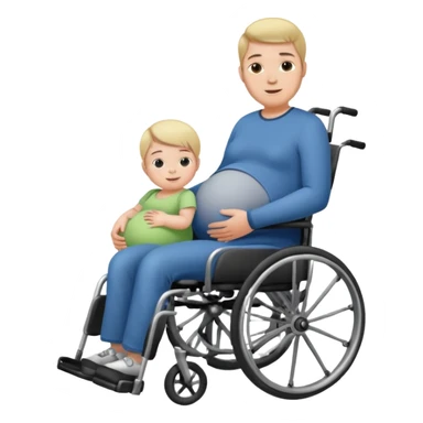 Wheel chair pregnant man sticker