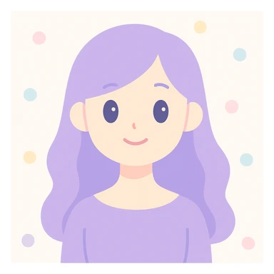 lady with long purple hair, stylish, elegant, clear facial features, modern look sticker