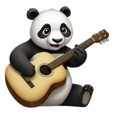panda playing guitar and singing sticker