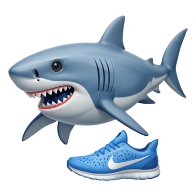 shark wearing blue Nike shoes sticker