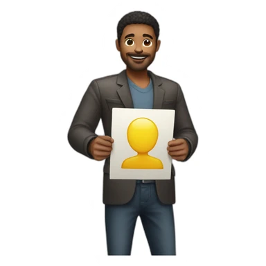 a man holding a card UNO sticker