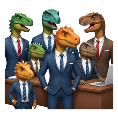 old dinosaurs working in an office sticker