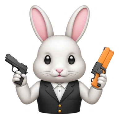 Crea un emoji de un conejo sosteniendo una glok realista de iPhone  sticker