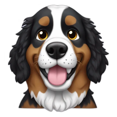 Berner sennen dog with a rabbit  plushie in his mouth sticker