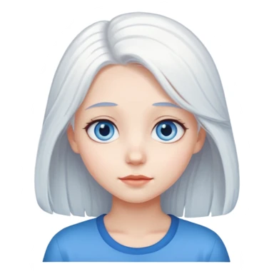 pure white hair, cute girl sticker