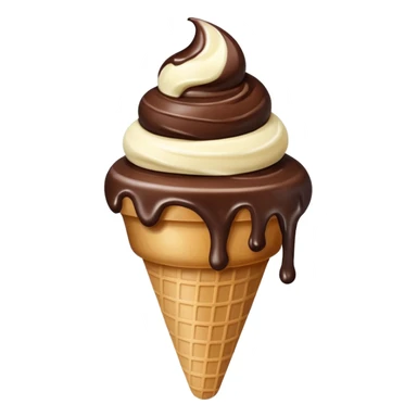 melted white and dark chocolate ice cream sticker