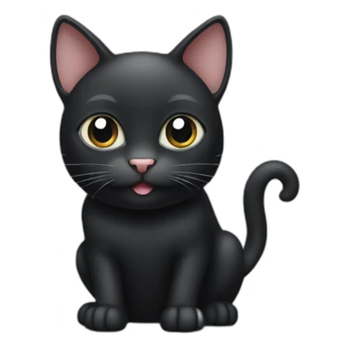 Black cat with White mouse sticker