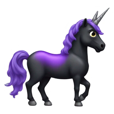 Spooky black unicorn with purple sticker
