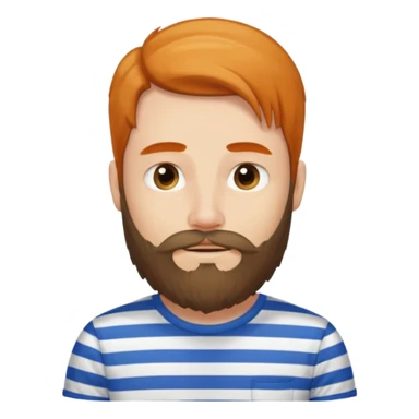 refree long hair and a beard but no moustache and wears a vertically striped t-shirt. sticker