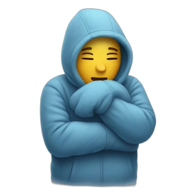 person embraces cold sticker