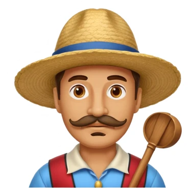 big mustache man and venice gondolier hat sticker