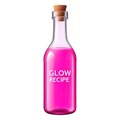 Glow watermelon Pink bottle with the text Glow Recipe on sticker