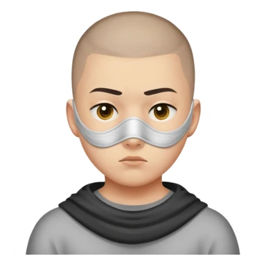 "- Nam
- 15 tuổi
- Da trắng
- Đầu đinh
- Đeo khẩu trang, mặt khó chịu
" sticker