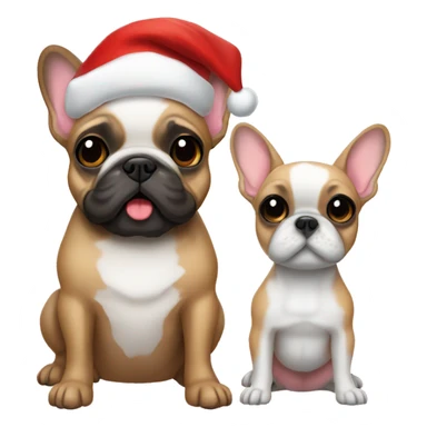 Fawn Frenchie and Santa Claus  sticker