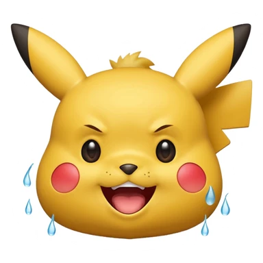 Pikachu head dying of laughter sticker