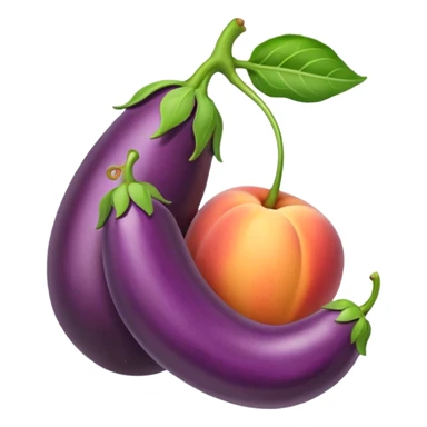Eggplant with peaches and cherrys sticker