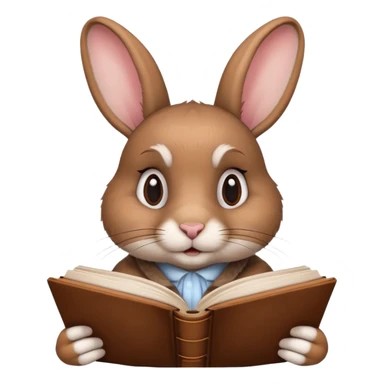 rabbit studying langage sticker