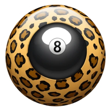 Leopard print 8 ball sticker