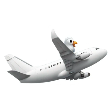 Un avion avec un pigeon  sticker