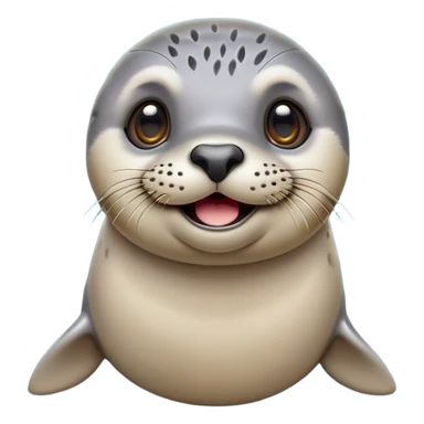 Cinematic Comical harbour seal Portrait Emoji, Head tilted dramatically with an exaggeratedly amused expression, featuring a sleek, agile body with wide, comically expressive eyes full of playful disbelief and a subtly contoured head, Simplified yet hilariously expressive features, highly detailed, glowing with a slightly sassy oceanic glow, high shine, dramatic yet playful, stylized with an air of quirky marine mischief, soft glowing outline, capturing the essence of a meme-worthy harbour seal that looks ready to side-eye its way into viral fame! sticker